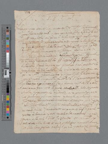 Pedro de la Gasca, Bishop, draft letter to Carlos V, Emperor of Germany and King of Spain