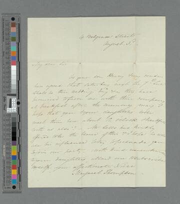 Thompson, Margaret (Alderson). Letter to unidentified recipient
