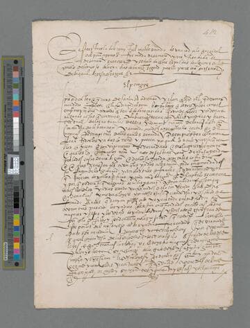 Felipe II, King of Spain, copy of document to Audiencia Real del Peru