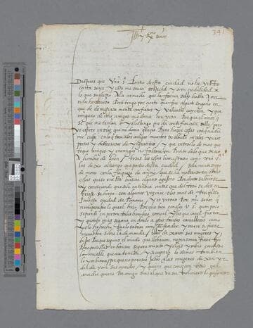 Gonzalo Pizarro draft of letter to Jerónimo de Loaysa, Bishop