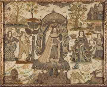 King Charles I as Solomon with Four Cardinal Virtues: Justice, Wisdom, Fortitude, and Temperance