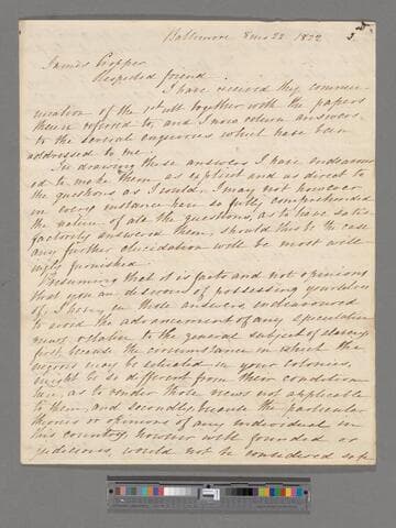 Thomas, Philip Evan. Letter to James Cropper