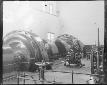 Two units operating on generator floor in Kern River No. 1 Powerhouse