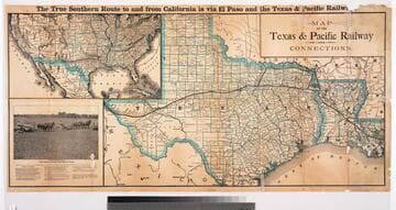 Map of the Texas & Pacific Railway and connections. : The true Southern route to and from California is via El Paso and the Texas & Pacific Railway