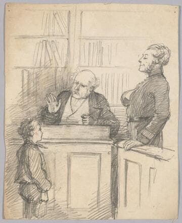 Small Boy with a Magistrate and a Bailiff (?)