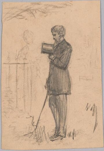 Man and Woman Standing in a Graveyard