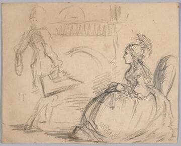 Seated Woman and a Man with a Coal Scuttle