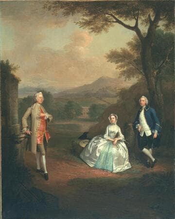 Sir George Lyttelton, Bart., later Baron Lyttelton, with Lt. Col. Richard Lyttelton, later Gen. Sir Richard Lyttelton, K.B., and Rachel (Russell), Duchess of Bridgwater
