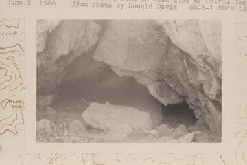 Into entrance of Olla Vieja Cave on west side of Isiris Temple