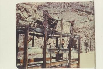 Bill Beer in the cage of Bass Cable