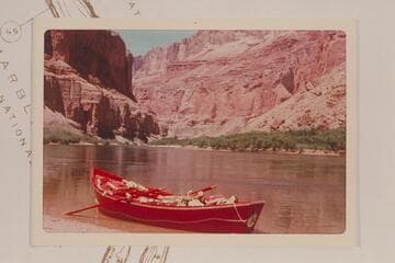 Upriver at Mile 51.9 above Nankoweap where the "Emma Dean" was moored for Hillers photo No. 185 stereo.  Taken following determination of the location by George Billingsley