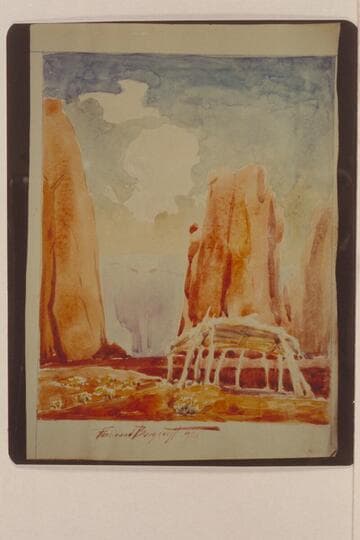 "Monument Valley."  Painting by Ferdinand Bergdorff in Wetherill register