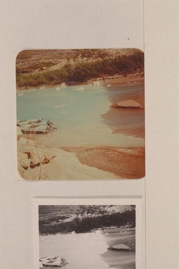 The fleet of aluminum boats in the lagoon at the mouth of the Little Colorado River