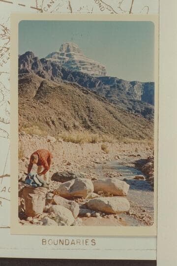 Redwall Butte north of Diamond Creek.  Jorgen Visbak at left