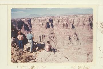 Kent Frost's jeep party looking down on the rapid at Mile 184 in Cataract Canyon