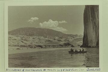 Navajo Mountain and side canyons at Miles 71.5 and 71.3