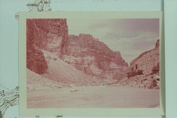 Up to The Big Drop from Mile 202.  The side canyon at right bank at center in the print is Teapot Canyon