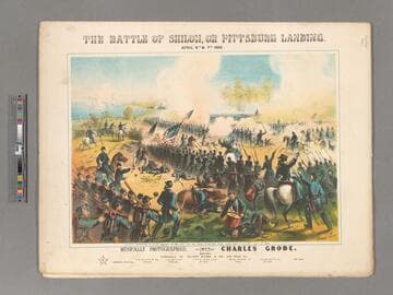 The Battle of Shiloh, or Pittsburg Landing : April 6th & 7th, 1862 : op. 1402 / musically photographed by Charles Grobe