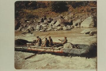 Bus Hatch pontoon driving directly toward a rock in Hella Half Mile