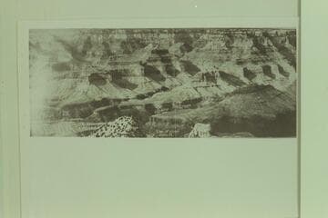The Grand Canyon as seen from the South Rim at Grandview Point, 10 miles east of Hotel El Tovar