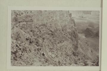 Dudes riding down Bright Angel Trail
