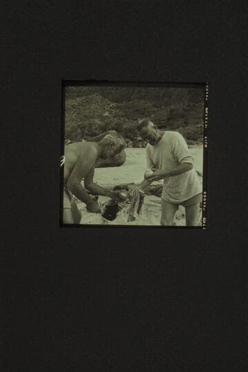 Eisaman and Taylor at the dishwashing chore; Tapeats Creek