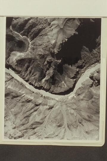 Bass Canyon and Bass Rapid at left.  Mouth of Shinumo Creek and Shinumo Rapid at right.  Mile 107.8 to 108.7