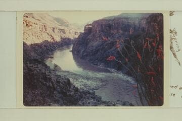 Up river to fan at mouth of Trail Canyon