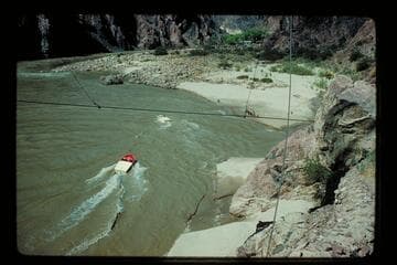 Boats head for beach at Bright Angel Creek