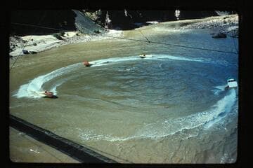 Circling under Bright Angel Bridge