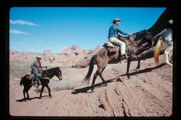 Archeyes and Bill Belknap ride up from Moepitz Airfield