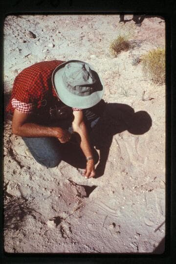 Lex Lindsay measures temps in crevice near mouth of Cha Canyon