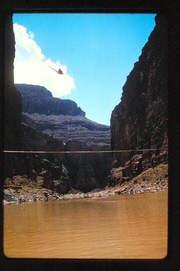 Chopper and cable; Marble Canyon Dam site