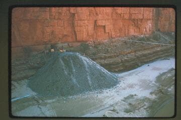 Tunnel dump at dam site