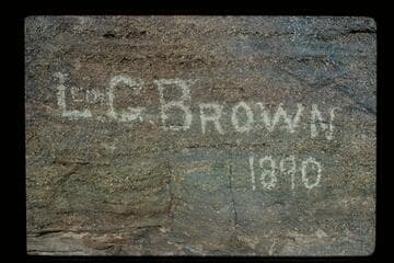 Leo Brown inscription; Diamond Creek