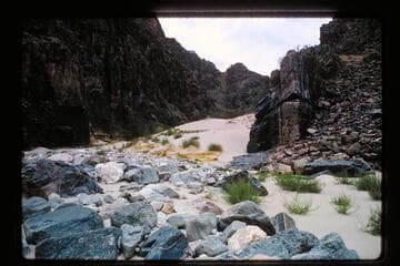 Up Bridge Canyon from beach; Mile 235.05