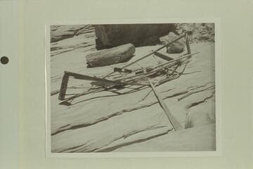 Frame of boat found by the 1940 Nevills party near the mouth of the Dirty Devil River