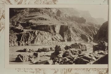 Bedrock Rapid looking upstream across the block of rock in the river which gives the rapid its name
