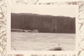 Wall opposite mouth of Hall Creek, Mile 119.1