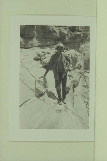 Concave mushroom shaped rock--start of rappell