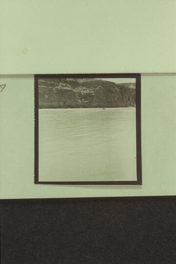 Georgie White and Elgin Pierce leaving Paria Riffle for the Grand Canyon traverse with inflated neoprene boat