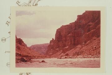 Down in One Mile Rapid from approximately Mile 204 1/2.  The point of loss of the No. 1 boat of the Best Expedition on July 21, 1891