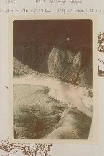 Looking down on Pumpkin Spring at Mile 212.8.  See Wilbur photo $14 of 1904.  Wilbur named the spring Clapp Spring