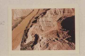 Mouth of Butler or Red Lake Canyon.  The mouth of the stream bed is Mile 213