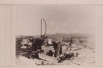 Drilling equipment used in anchoring the cable rigs at the Rim of Marble Canyon.  Lower Marble Canyon damsite, Mile 39