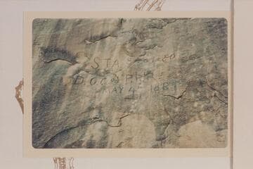 Brown-Stanton inscription marked.  Right bank of Colorado about Mile 216.2