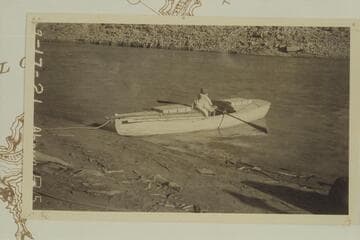 Ellsworth Kolb above Rapid #5, Cataract Canyon