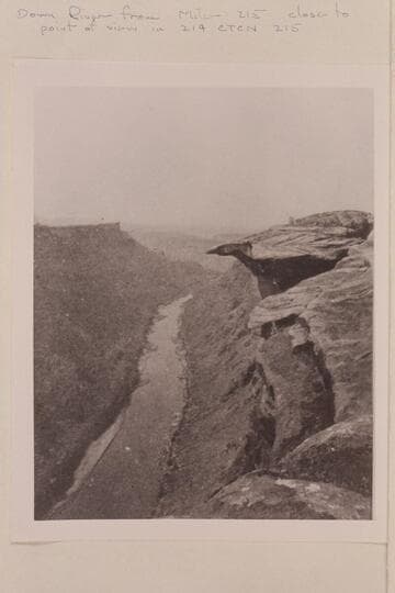 Head of Cataract Canyon, looking down from top of walls near the Junction of the Grand and Green.  Depth 1,300 feet