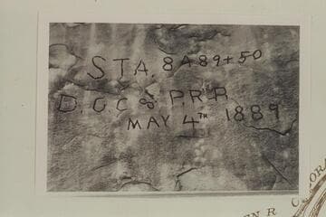 Brown-Stanton inscription at right bank of Cataract Canyon at Mile 216.3