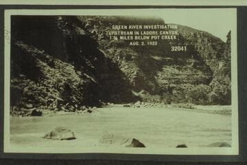 Green River Investigation:  Upstream in Ladore Canyon, 1 1/2 Miles below Pot Creek